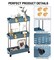 3 Tier Utility Carts Shelf Rack for Kitchen Bathroom Laundry Room Narrow Places in Navy Blue.